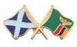 Scotland & Zambia Flags Friendship Courtesy Enamel Lapel Pin Badge T1232 image 0