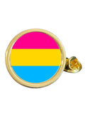 Pansexual LGBTQ+ Pride Gold Plated Domed Lapel Pin Badge in Bag image 0