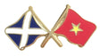 Scotland & Vietnam Flags Friendship Courtesy Enamel Lapel Pin Badge T1174 image 0