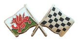 Wales & Chequered Flags Friendship Courtesy Enamel Lapel Pin Badge T741 image 3