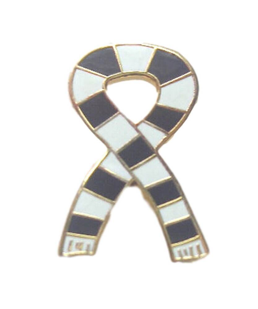 Derby County Sports Scarf Black & White Quality Enamel Lapel Pin Badge image 0