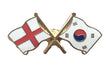 England & South Korea Flags Friendship Courtesy Enamel Lapel Pin Badge image 0