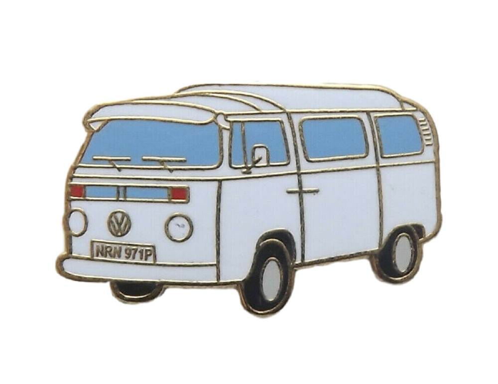 Campervan White Camper Van Enamel Lapel Pin Badge image 0