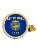 State Of Oregon Part Flag USA Gold Plated Domed Lapel Pin Badge in Bag image 0
