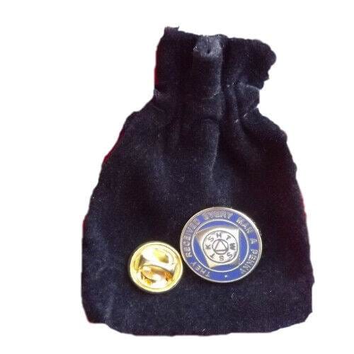 Masonic Mark Degree Keystone Enamel Lapel Pin Badge with Black Velvet Pouch image 0