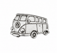 Pewter VW split-screen camper van lapel pin badge with classic Volkswagen design