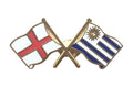 England & Uruguay Flags Friendship Courtesy Enamel Lapel Pin Badge image 0
