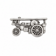 Pewter Showman's traction engine lapel pin badge with traditional steam engine detailing