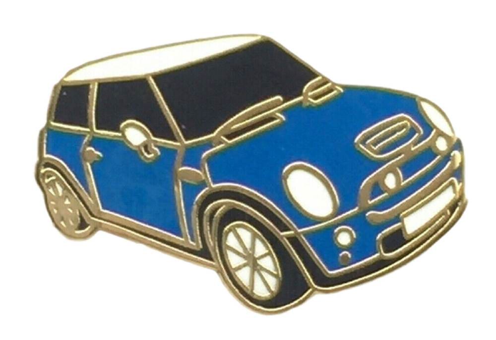 Mini New Shape Motorcar Blue Quality Enamel Lapel Pin Badge image 0