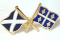 Scotland & Canadian Quebec Friendship Flags Enamel Lapel Pin Badge image 0