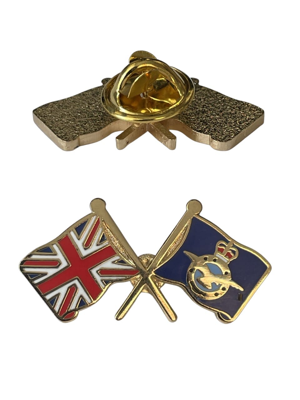 R.A.F. Royal Air Force and Union Jack Flag Military Enamel Lapel Pin Badge image 0