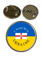 I Stand With Ukraine with Northern Ireland Flag 27mm Metal Lapel Pin Badge Domed Insert image 0