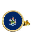 State Of Maine Part Flag USA Gold Plated Domed Lapel Pin Badge in Bag image 0