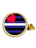 Leather LGBTQ+ Pride Gold Plated Domed Lapel Pin Badge in Bag image 0