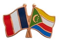 France and Comoros Friendship Enamel Lapel Pin Badge image 0