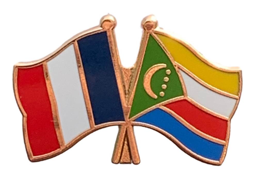 France and Comoros Friendship Enamel Lapel Pin Badge image 0