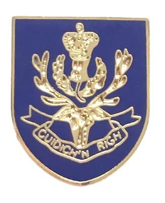 Queen's Own Highlanders - MOD Military Approved Army Enamel Lapel Pin Badge image 0