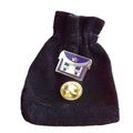 Masonic Apron Enamel Lapel Pin Badge with Black Velvet Pouch image 0