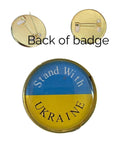 Stand With Ukraine Flag 27mm Metal Lapel Pin Badge with Domed Insert image 0