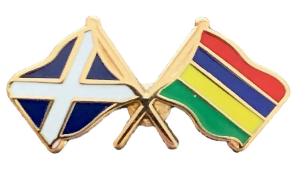 Scotland & Mauritius Flags Friendship Courtesy Enamel Lapel Pin Badge T1173 image 2