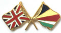 Great Britain & Seychelles Flags Friendship Courtesy Enamel Lapel Pin Badge image 0