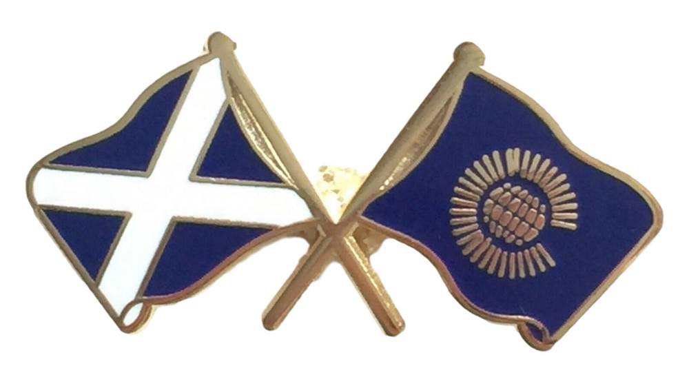 Scotland & Commonwealth Flags Friendship Courtesy Enamel Lapel Pin Badge  T1193 image 0