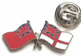Red & White Navy Ensigns Double Flags - MOD Military Approved Navy Enamel Badge image 1