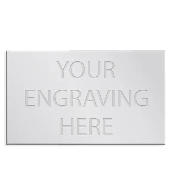 Personalised Self-Adhesive Trophy Plate Silver 51mm x 30mm 
