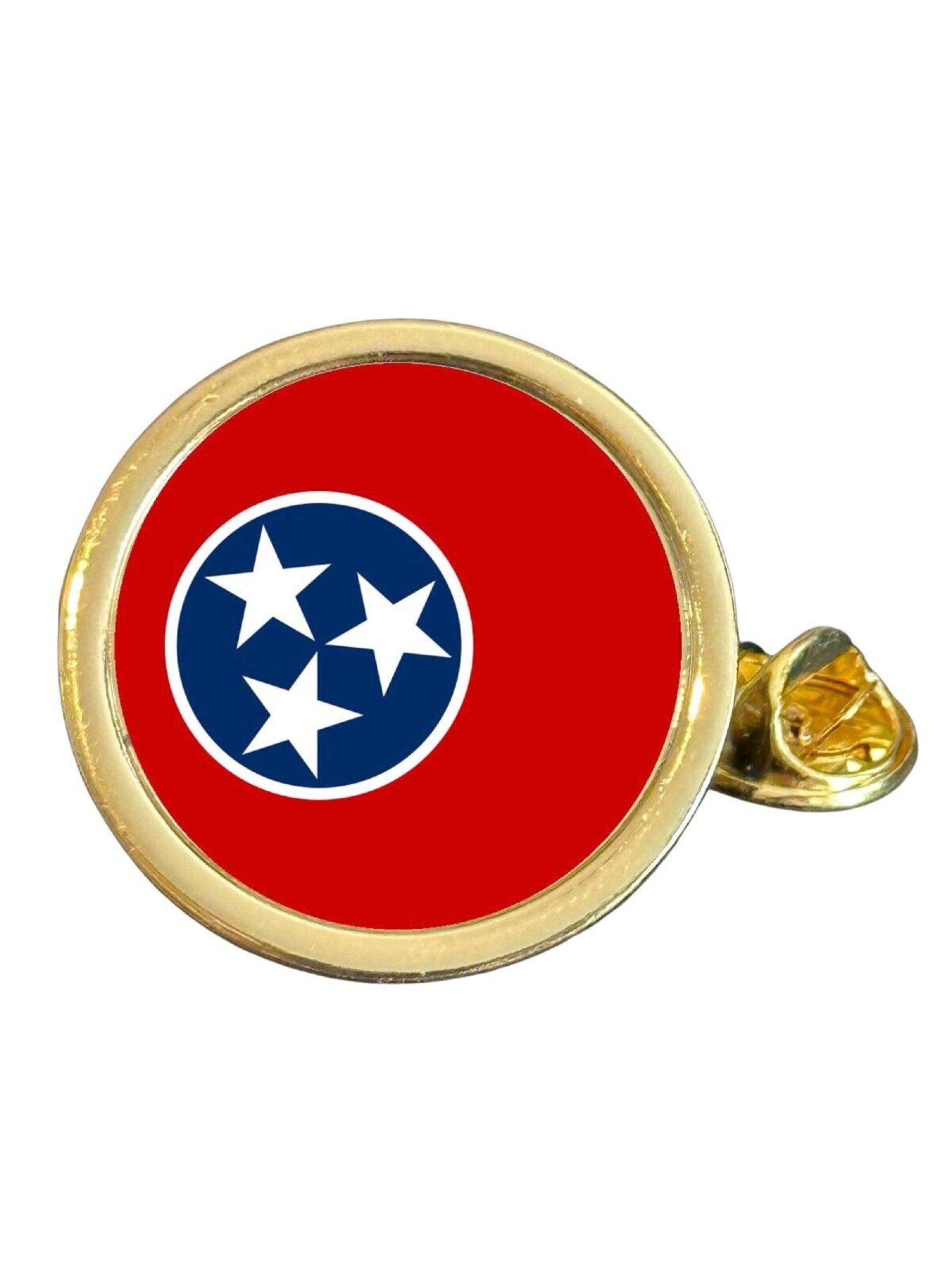 State Of Tennessee Part Flag USA Gold Plated Domed Lapel Pin Badge in Bag image 0