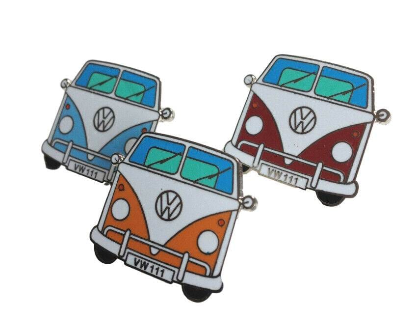 Set of 3 Classsic  Camper Vans  Enamel Lapel Pin Badges image 0
