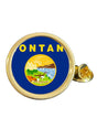 State Of Montana Part Flag USA Gold Plated Domed Lapel Pin Badge in Bag image 0