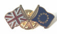 Great Britain & Europe Flags Friendship Courtesy Enamel Lapel Pin Badge image 0