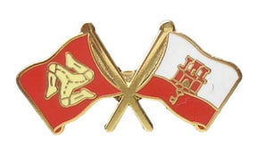 Isle Of Man And Gibraltar Flags Quality Enamel Lapel Pin Badge image 0
