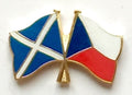 Scotland & Czech Republic Flags Friendship Courtesy Enamel Lapel Pin Badge image 0
