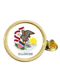 State Of Illinois Part Flag USA Gold Plated Domed Lapel Pin Badge in Bag image 0