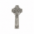Pewter Celtic Cross pin badge with traditional Celtic knotwork design