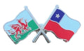 Wales & Chile Flags Friendship Courtesy enamel  Lapel Pin Badge T851 image 0