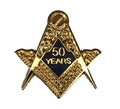 Masonic 50 Years a Mason Enamel Lapel Pin Badge with Gift Pouch image 0