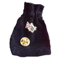 Masonic Crest + Royal Arch Tau Enamel Lapel Pin Badge with Velvet Pouch image 0