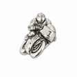 Pewter motorbike racing motorcycle rider lapel pin badge