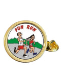 Fun Run Gold Plated Domed Lapel Pin Badge image 0