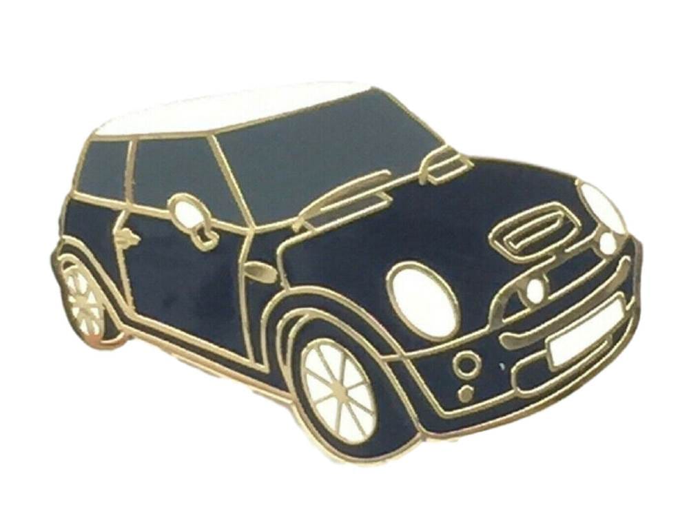 Mini New Shape Motorcar  Black Quality Enamel Lapel Pin Badge image 0
