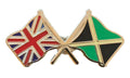 Union Jack & Jamaica Flags Friendship Courtesy enamel Lapel Pin Badge T1038 image 0