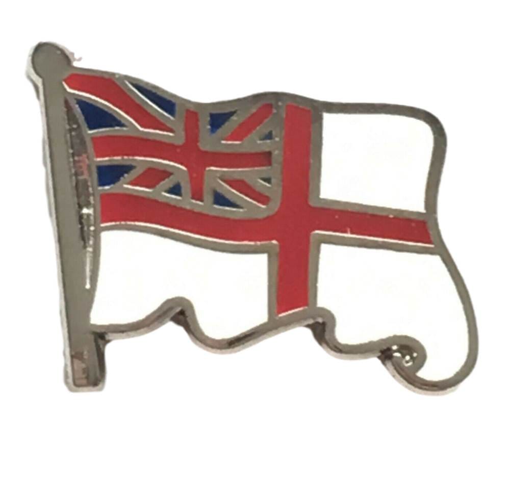 Royal Navy White Ensign - MOD Military Approved Navy Enamel Pin Badge image 0