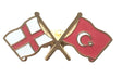 England & Turkey Flags Friendship Courtesy Enamel Lapel Pin Badge image 0