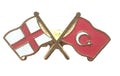 England & Turkey Flags Friendship Courtesy Enamel Lapel Pin Badge image 0