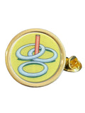 Hoopla Rings Gold Plated Domed Lapel Pin Badge image 0