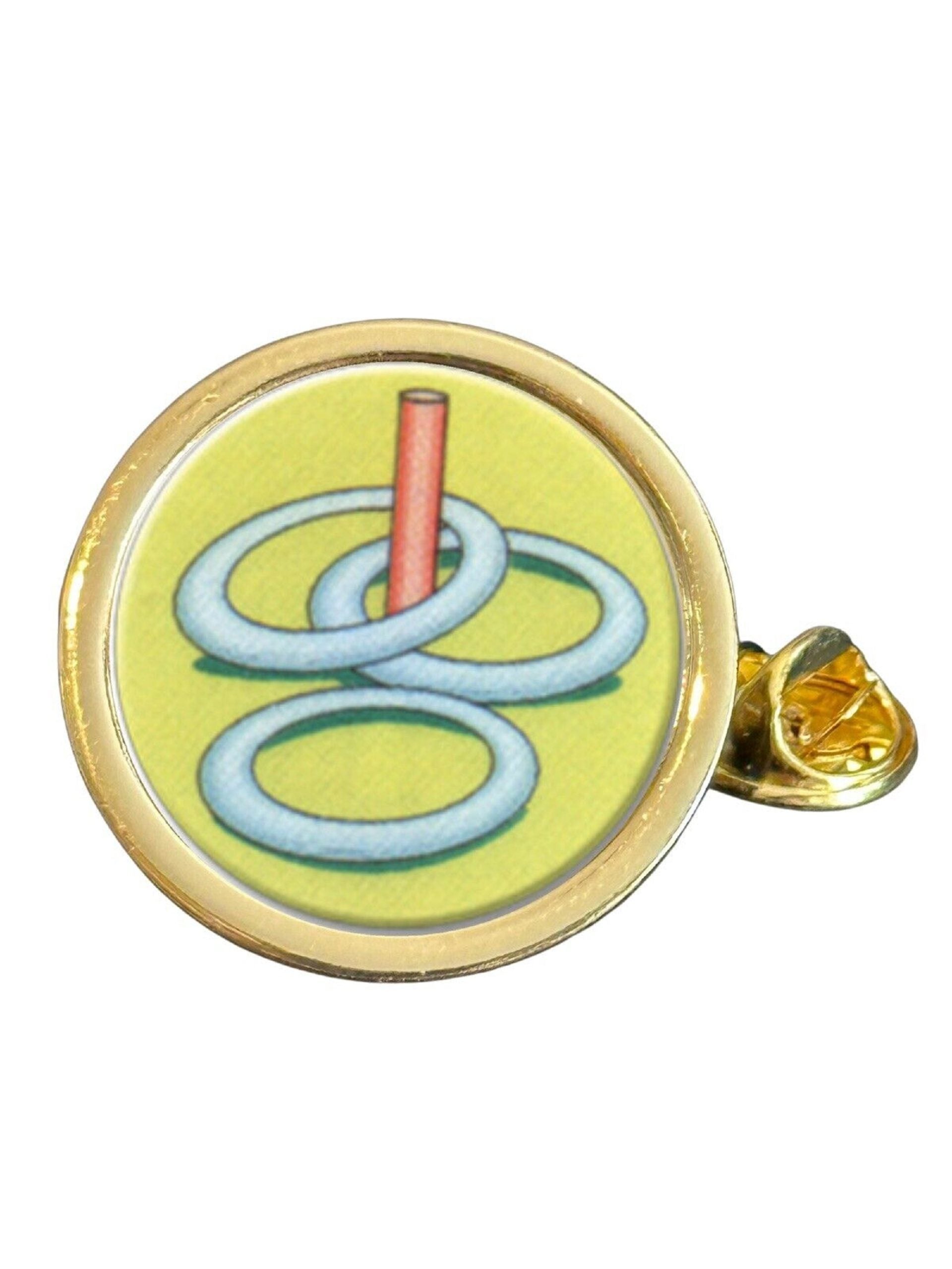 Hoopla Rings Gold Plated Domed Lapel Pin Badge image 0