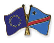 EU European Union & Congo Flags Friendship Courtesy Enamel Lapel Pin Badge image 0