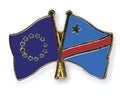 EU European Union & Congo Flags Friendship Courtesy Enamel Lapel Pin Badge image 0